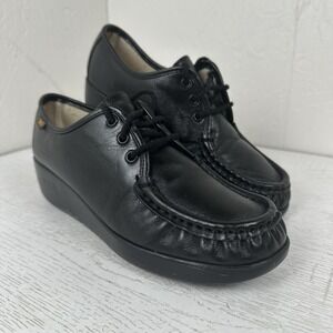 SAS Bounce Women's 7 N Moc Toe Wedge Black Comfor Shoes